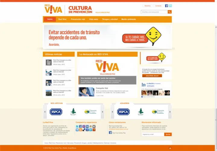 Captura del sitio web de Red Viva, desarrollado por GrupoNexus