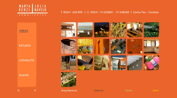 Captura del sitio web de Renzi Ravelo Arquitectas, desarrollado por GrupoNexus