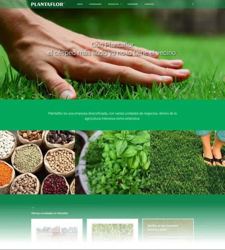 Captura del sitio web de Plantaflor, desarrollado por GrupoNexus