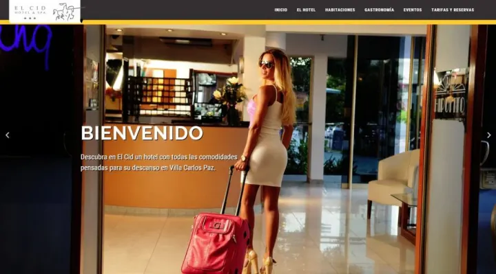 Captura del sitio web de El Cid Hotel & Spa, desarrollado por GrupoNexus