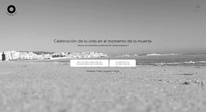 Captura del sitio web de Últimafiesta.com, desarrollado por GrupoNexus