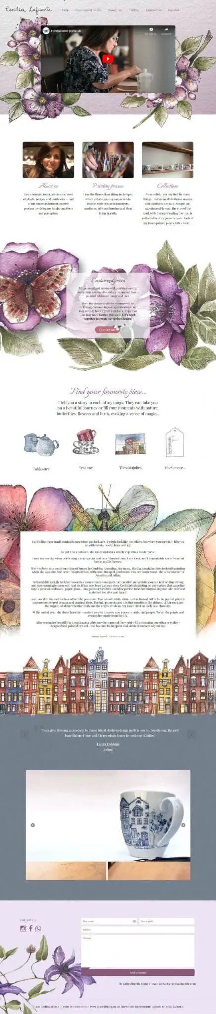 Captura del sitio web de Cecilia Lafuente, desarrollado por GrupoNexus