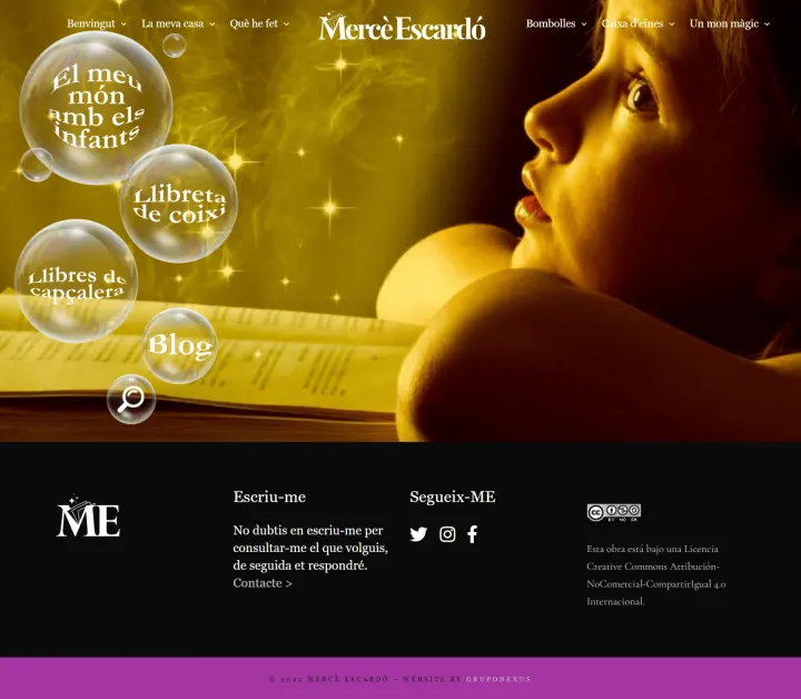 Captura del sitio web de Mercè Escardó, desarrollado por GrupoNexus