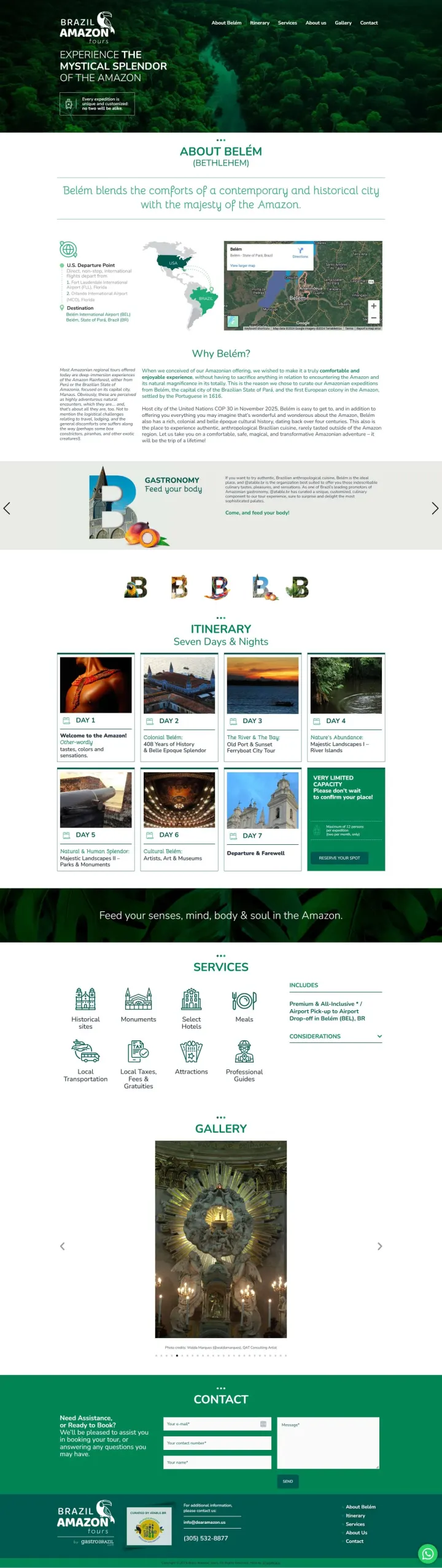 Captura del sitio web de Brazil Amazon Tours, desarrollado por GrupoNexus