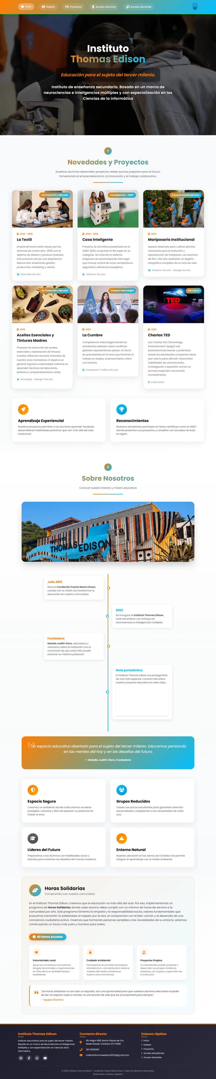Captura del sitio web de Fundación Puerto María Lihuen, desarrollado por GrupoNexus