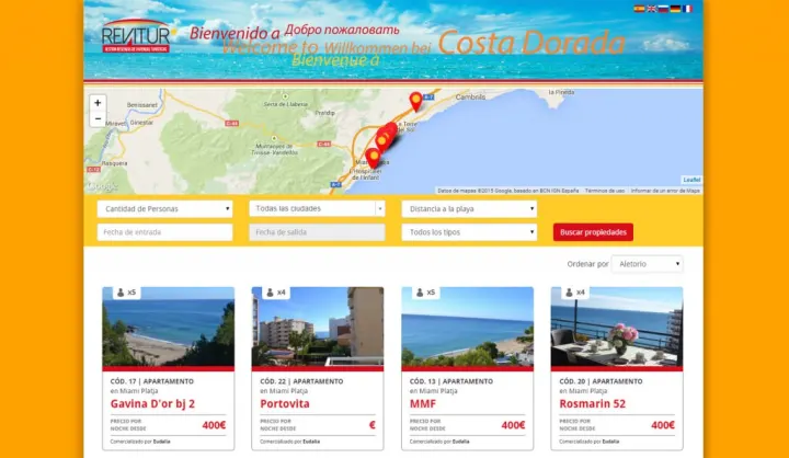 Captura del sitio web de Revitur.com, desarrollado por GrupoNexus