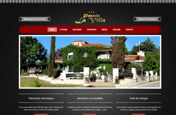 Captura del sitio web de Posada La Villa, desarrollado por GrupoNexus
