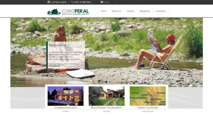Captura del sitio web de Cobo Peral Inmobiliaria, desarrollado por GrupoNexus